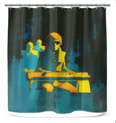 Elegant NS-837 shower curtain displaying intricate pattern and premium material