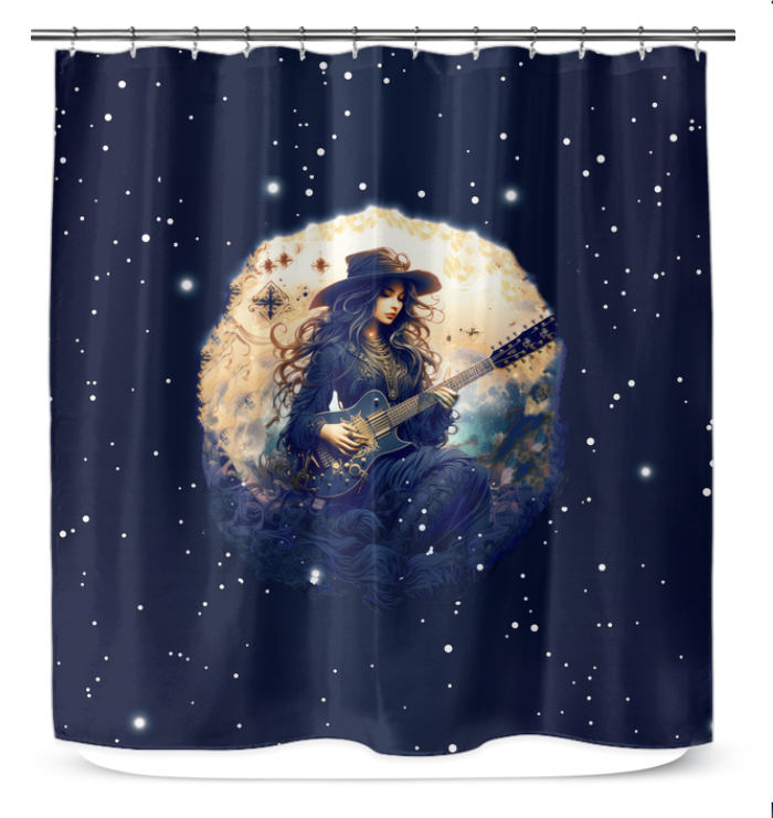 Rhythmic Ink Fusion Shower Curtain