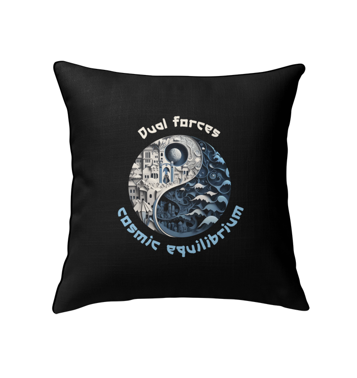 Indoor pillow with Zen Garden Ying Yang design.