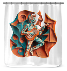 Keyboard Kaleidoscope Shower Curtain
