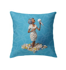 Whirlwind of Cranes design on luxurious indoor pillow for elegant home accent.