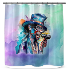 Melodious Maestro's Morning Mist Shower Curtain