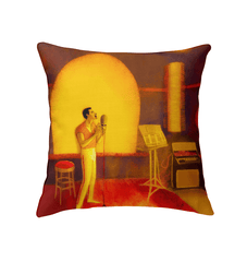 SurArt 97 Indoor Pillow placed on a sofa, adding a vibrant touch of art and comfort to the living area.