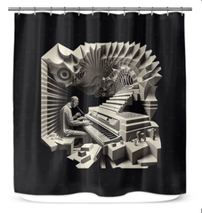 Rhythmic Rain Shower Curtain