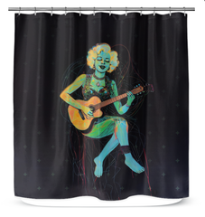 Hydrangea Haven Shower Curtain in a bright, modern bathroom setting.