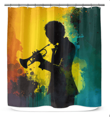 Modern elegance depicted in SurArt 122 shower curtain, enhancing bathroom aesthetics