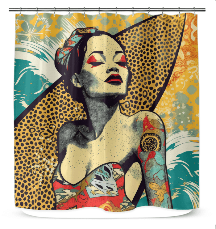 Beach Breaks Shower Curtain Surfing Charm For Your Bathroom - Beyond T-shirts