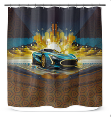 Sunset Speedway Shower Curtain