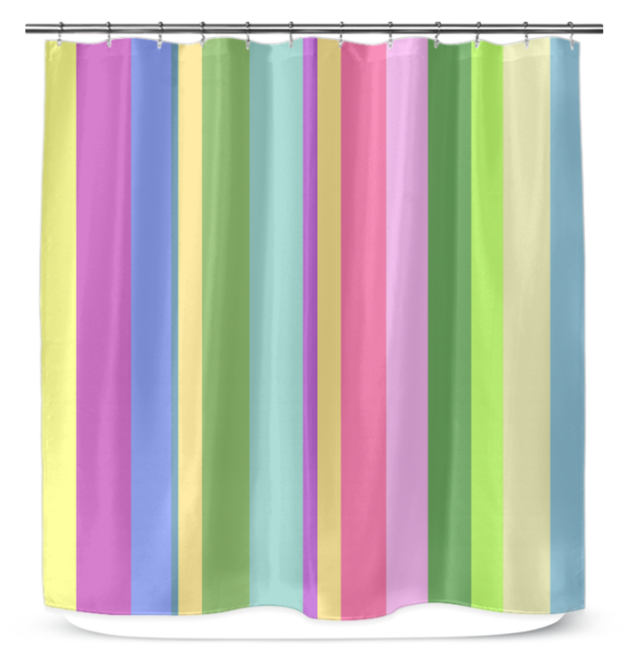 Elegant bathroom interior with Urban Jungle Stripe Shower Curtain, enhancing the room's natural ambiance.