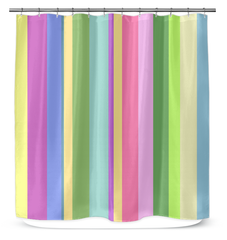 Elegant bathroom interior with Urban Jungle Stripe Shower Curtain, enhancing the room's natural ambiance.