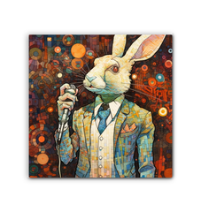 Bunny's Cozy Meadow Wrapped Canvas