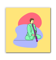 A Man Playing A Pipe Wrapped Canvas - Beyond T-shirts