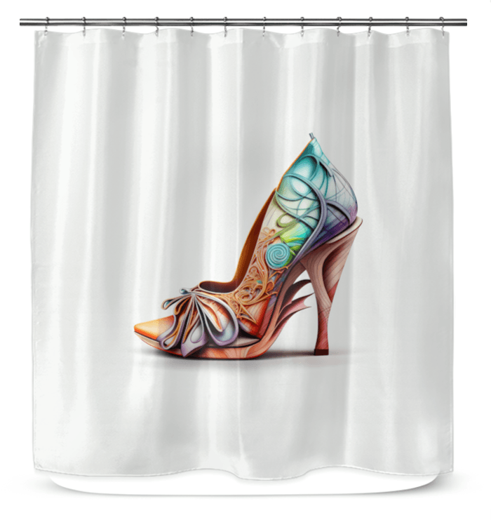 SpaceWalk Futuristic Shoe Shower Curtain - Beyond T-shirts