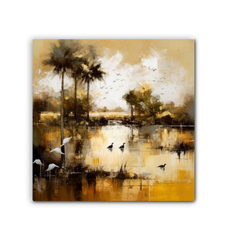 Starry Night Landscape Wrapped Canvas