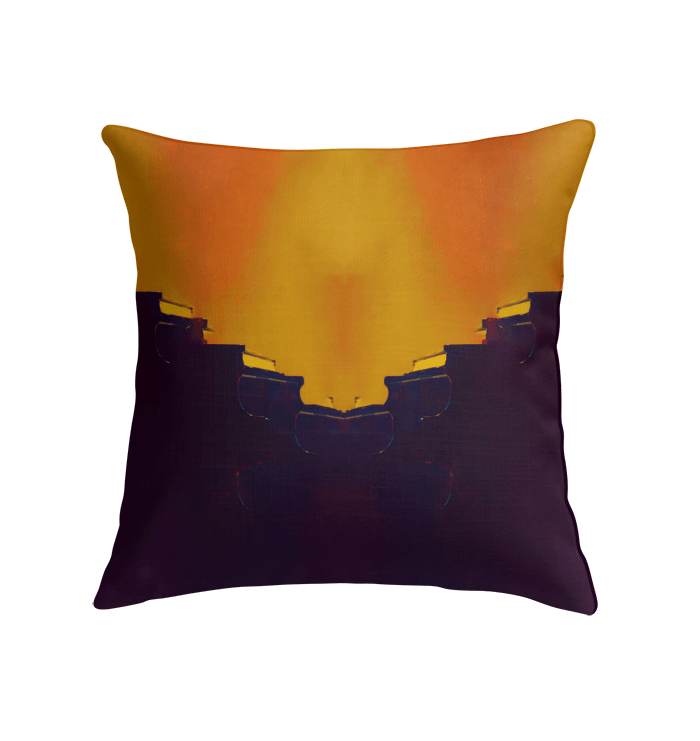 Close-up view of SurArt 93 Indoor Pillow, emphasizing the vibrant colors and detailed artwork, ideal for accentuating any cozy corner or seating area.