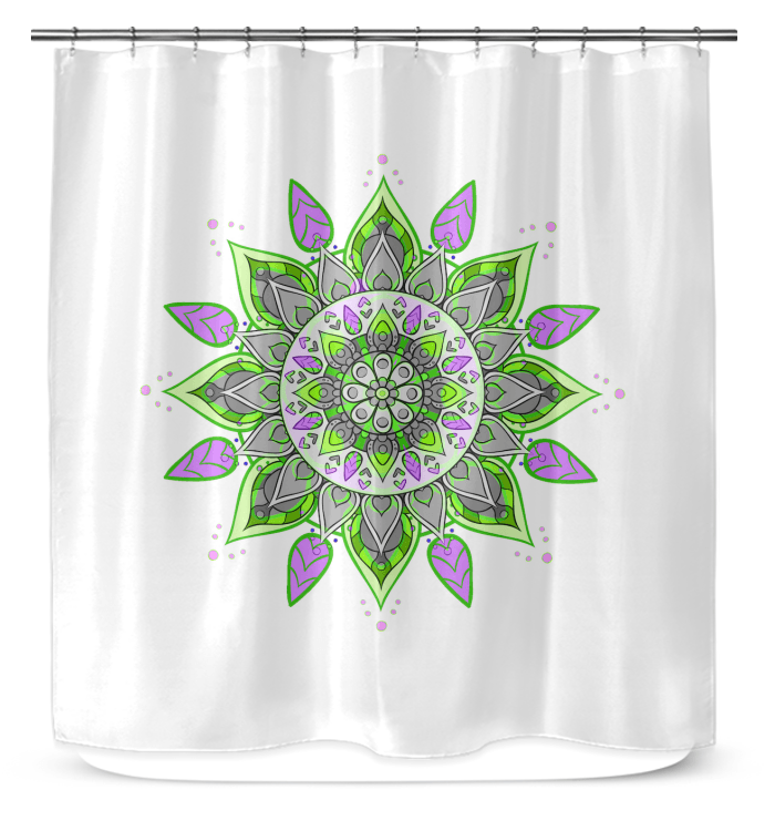 Vibrant Mandala Kaleidoscope Shower Curtain - Beyond T-shirts