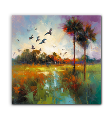 Sunflower Fields Wrapped Canvas