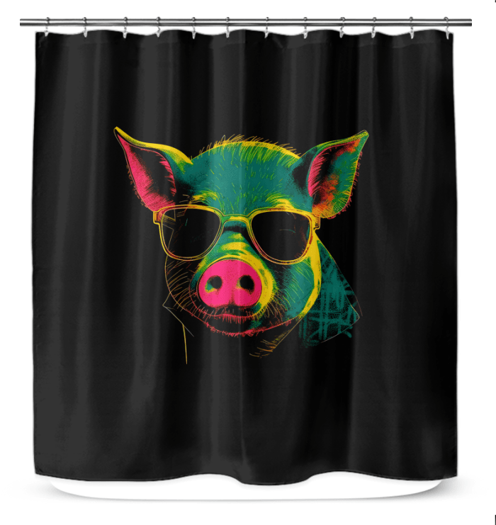 Playful Piggy Pals Shower Curtain - Beyond T-shirts
