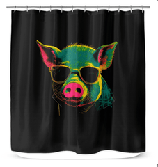 Playful Piggy Pals Shower Curtain - Beyond T-shirts
