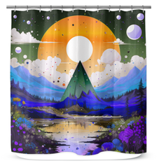 Serene Seashore Sunrise Beach Shower Curtain