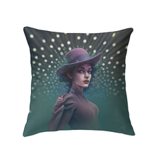 Mystic Garden Indoor Pillow adding charm to a serene bedroom.