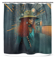 Stylish shower curtain with Urban Elegance design enhancing bathroom decor.