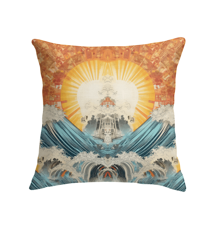 Surfing Escapade Throw Pillow - Beyond T-shirts