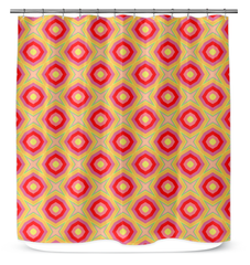 Elegant and colorful Boho Bliss shower curtain detail.