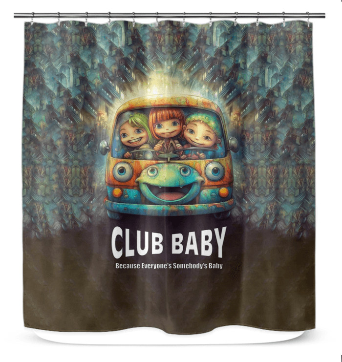 CB3-113 elegant waterproof shower curtain in a modern bathroom setting.