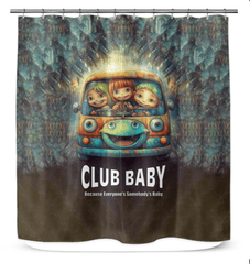 CB3-113 elegant waterproof shower curtain in a modern bathroom setting.