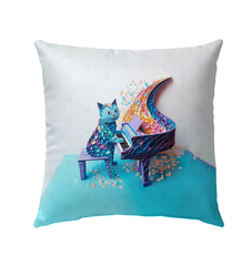 Outdoor pillow with Arctic Fox Wonderland design.