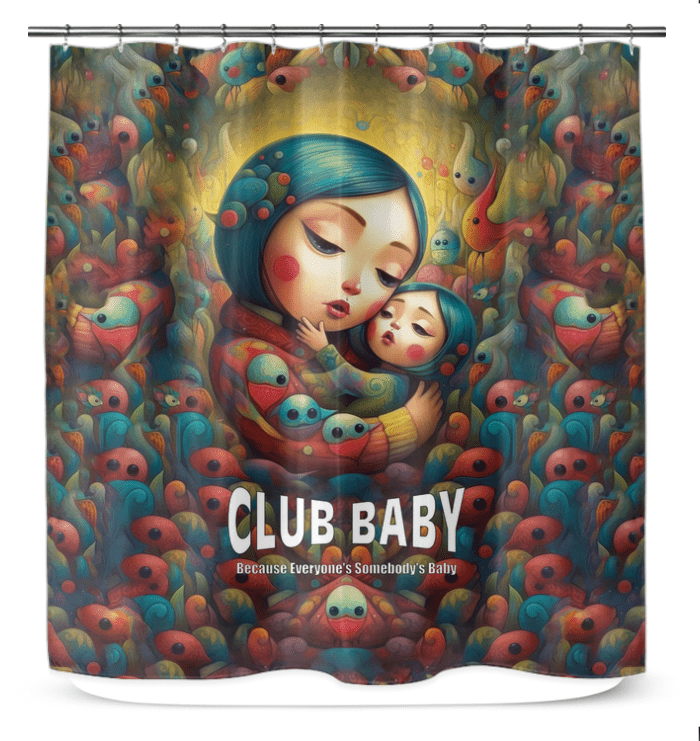 CB3-73 shower curtain displayed in a contemporary bathroom setting