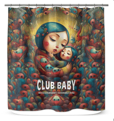 CB3-73 shower curtain displayed in a contemporary bathroom setting