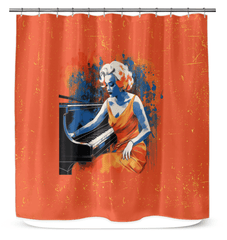 Elegant Rhythms Bathroom Curtain - Beyond T-shirts