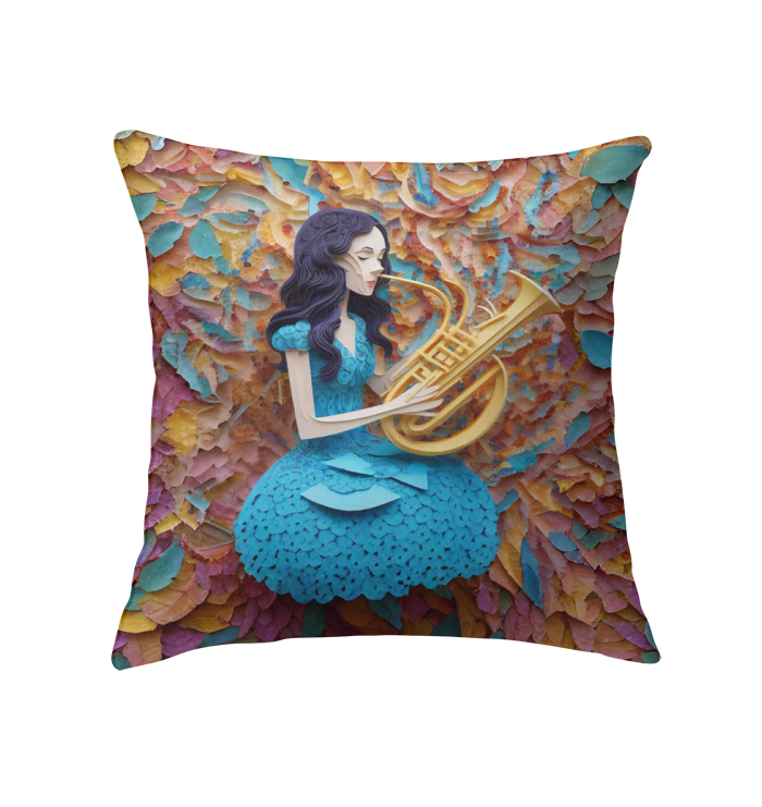 Stylish abstract Kirigami waves indoor decorative pillow.