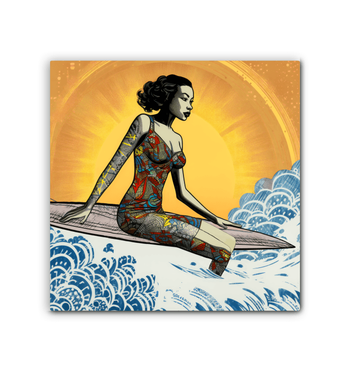 Surfing Utopia Canvas Print - Beyond T-shirts