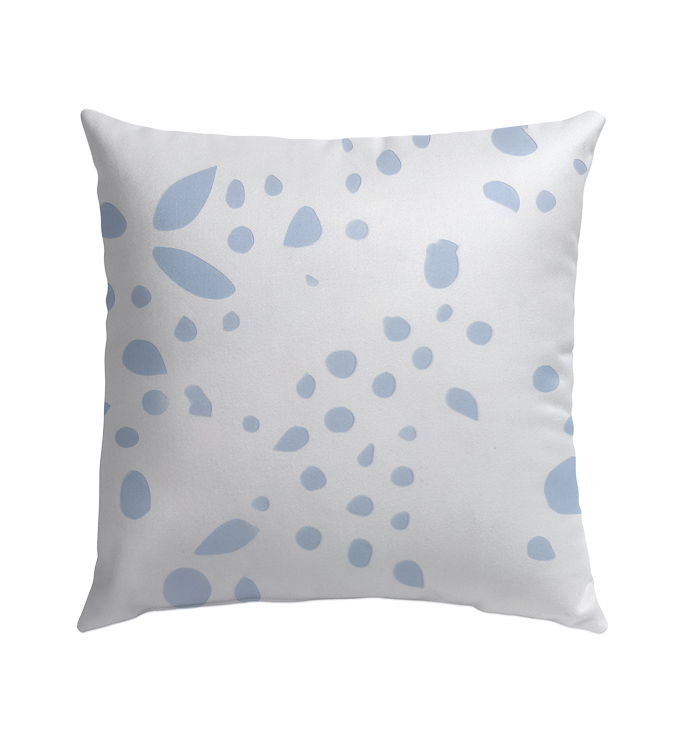 Water-resistant Tranquility Terrace pillow with leaf pattern design.