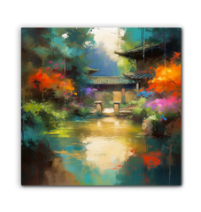 Snowy Peaks Landscape Wrapped Canvas