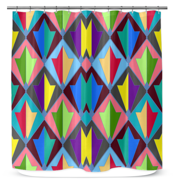 Close-up of Mystic Serenity Shower Curtain's intricate pattern.