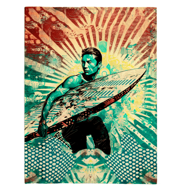 Tropical Tide Sherpa Throw - Beyond T-shirts