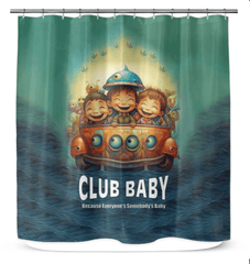 CB3-114 stylish shower curtain in a modern bathroom setting.