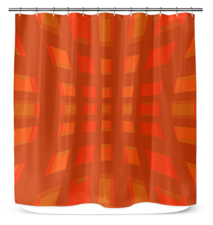 Classic Monochrome Box Stripe Shower Curtain in Bathroom