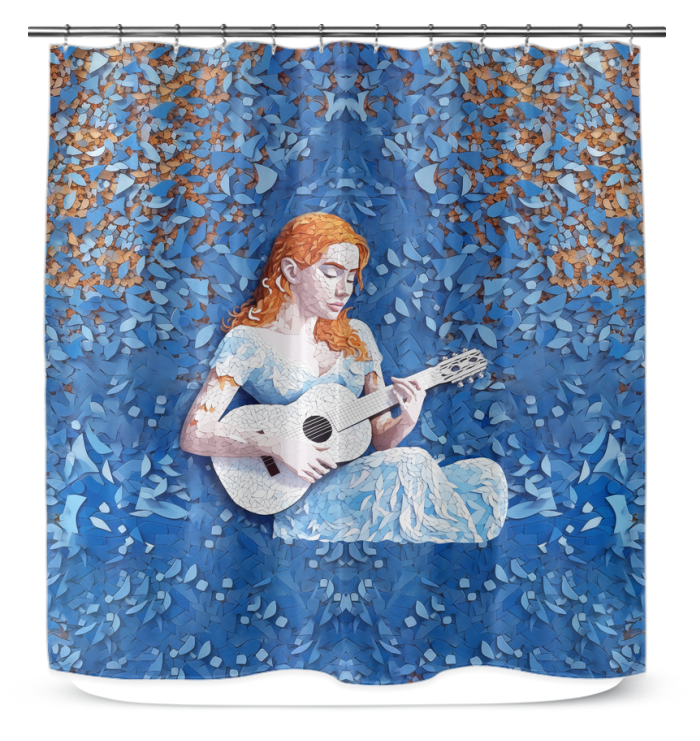 Elegant Victorian Secret Garden themed shower curtain enhancing bathroom decor