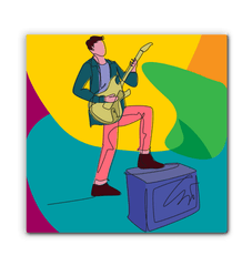 Guitar Player With A Combo Box1 Wrapped Canvas - Beyond T-shirts