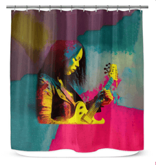 Waterproof NS-808 shower curtain with detailed pattern design.