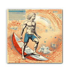 Sunset Surfer Wrapped Canvas - Beyond T-shirts