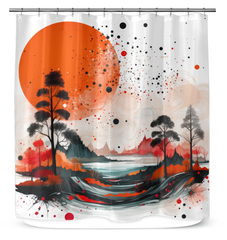 Vibrant Valley Views Landscape Shower Curtain
