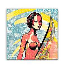 Tranquil ocean scene on Surfing 5 26T Wrapped Art