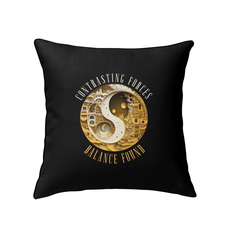 Indoor pillow with Mystic Night Ying Yang design.