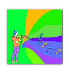 Lady Playing Violin Line Art Wrapped Canvas - Beyond T-shirts